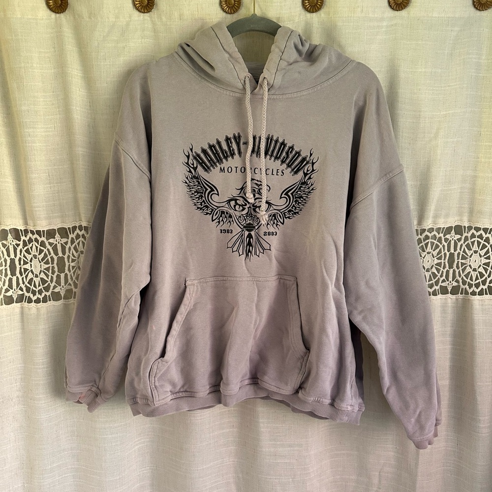 Harley-Davidson Light Gray Crewneck Sweatshirt with Logo Tag